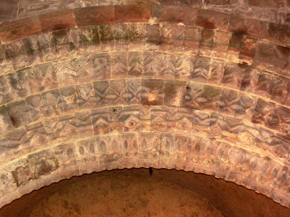 Carved columns of the chancel arch