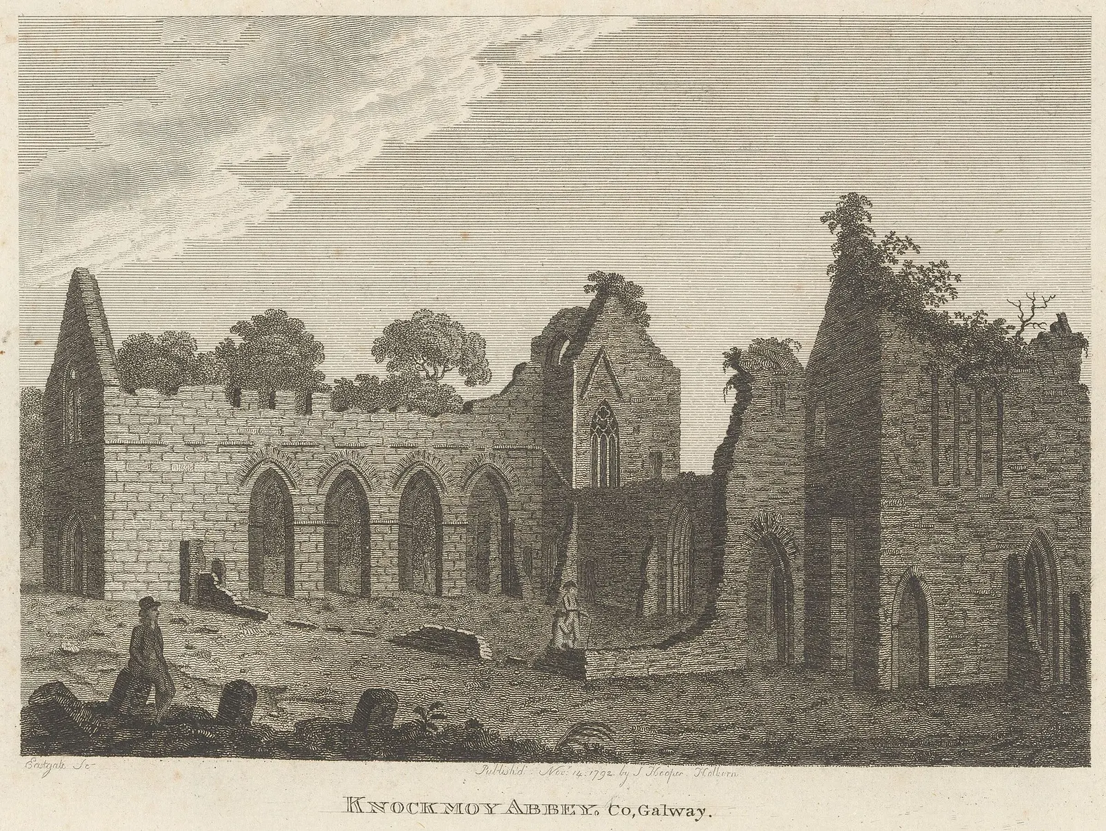 Knockmoy Abbey drawn in 1792